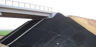 Применение геосетки при откосах